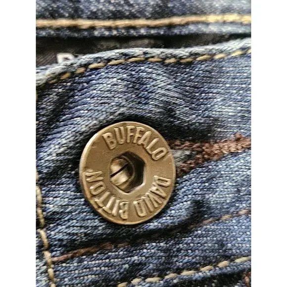 Buffalo David Bitton Jeans Girls 16 Blue Denim Stretch Mid Rise Straight Leg - Picture 3 of 10